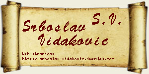 Srboslav Vidaković vizit kartica
